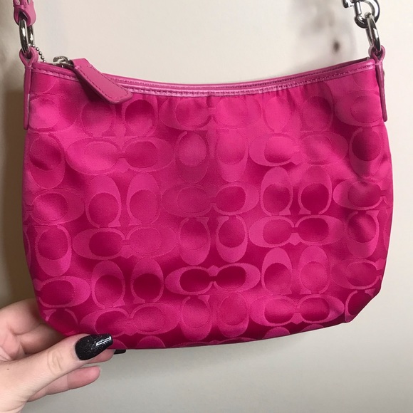 Coach Hot Pink Monogram Canvas Crossbody Bag - Picture 16 of 16